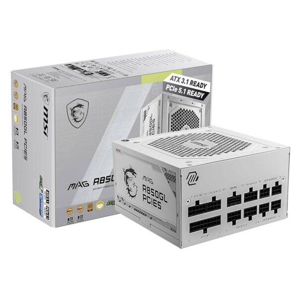 MSI MAG A850GL PCIE5 850w Gold Fully Modular White بور سبلاي