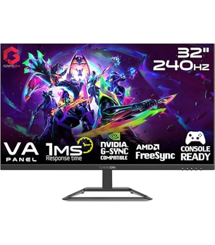 GameOn Monitor 32" Full HD 1MS 240HZ VA Panel Gaming Monitor شاشة قيم اون احترافية