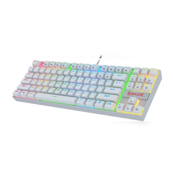 Kumara-K552W-RGB-Redragon K552 RGB Mechanical Gaming Keyboard White Red Switch كيبورد