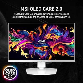 272QPW-MSI MAG 272QPW QD-OLED X28 27-inch 2560 x 1440 (QHD) Gaming Monitor,0.03 ms 280Hz, Adaptive-Synch, HDRشاشة العاب