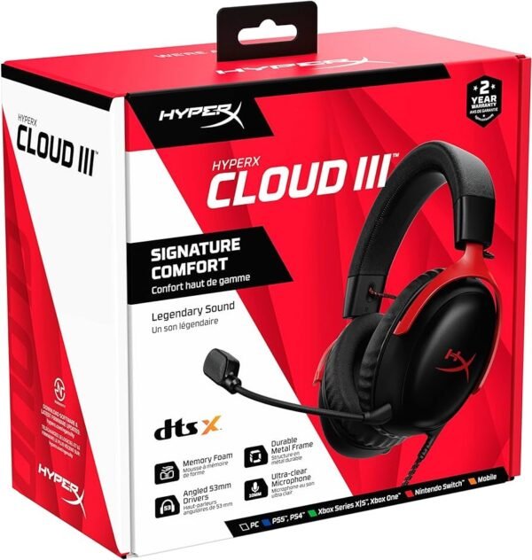 HyperX Cloud III - Gaming Headset (Black/Red) سماعة هايبر اكس