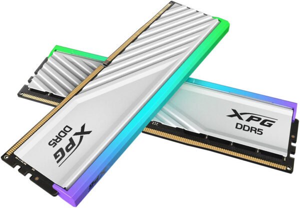 75750757 AX5U6000C3616G DTLABRWH-Adata XPG Lancer Blade RGB White 32GB (2x 16GB) DDR5 Desktop Memory, 6000MT/s Memory Speed, CAS Latency 36 رام مكتبي للالعاب