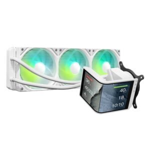 757507575705 l-P360L-AM3M-G0K-TRYX Panorama SE 360 ARGB 360mm Liquid Cooler - Rotatable AMOLED SCREEN - White مبرد مائي بانوراما