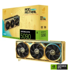 757570575 90YV0LW6-M0NIM00-ASUS ROG Astral GeForce RTX™ 5090 Dhahab OC Edition كرت شاشة إصدار خاص الذهب