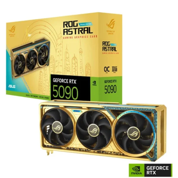 90YV0LW6-M0NIM00-ASUS ROG Astral GeForce RTX™ 5090 Dhahab OC Edition كرت شاشة إصدار خاص الذهب