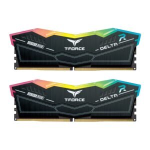 757570575 FْF3D532G6000HC38D-TForce Delta RAM 32GB 16X2 6000 Black PC RGB تي فورس رام