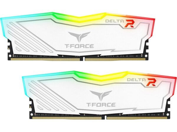 FْF3D564G6000HC38A-TForce Delta 64GB 32X2 6000 White RAM PC RGB CL38 تي فورس رام