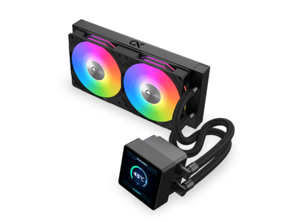 7575757075 EN45257-Xigmateck X 240 Liquid Connect Black مبرد مائي مروحتين بشاشة سيجماتيك