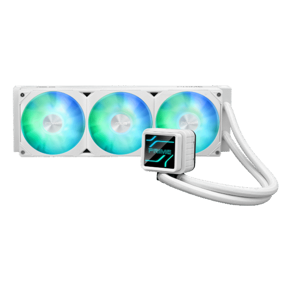 90RC0101-B0EAY0-ASUS Prime LC360 ARGB White CPU Cooler مبرد مائي ثلاثة مراوح أسوس
