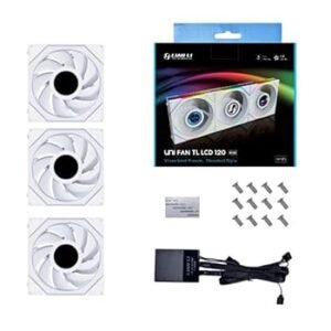 770757570 Lian Li Fan TL LCD 120MM Trible White ليان لي مراوح 3