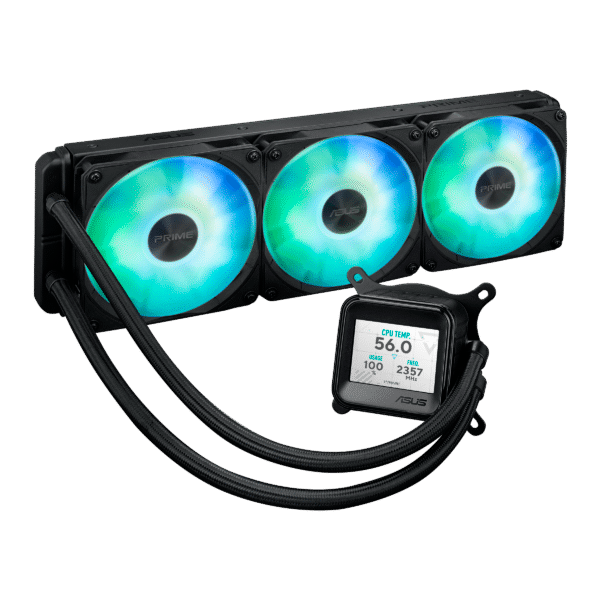 7857705 90RC00Z1-B0EAY1-ASUS Prime LC360 ARGB Black CPU Cooler LCD مبرد مائي ثلاثة مراوح أسوس