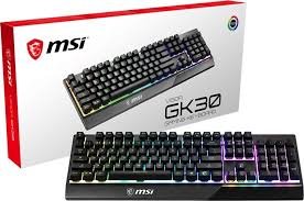 S11-04AR212-CLA-MSI Vigor GK30 Keyboard, Plunger Switches, Gold-plated connector, USB 2.0, RGB, Arabic Engli