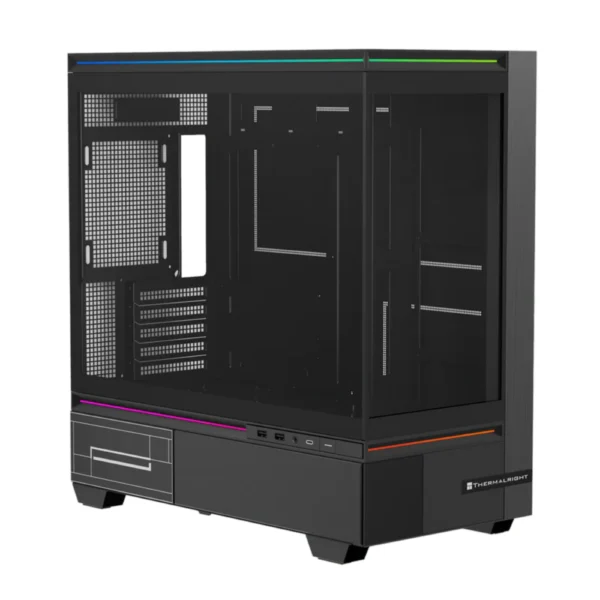 CASE.TLM10V.01-ThermalRight TL-M10 Vision M-ATX computer case with 6.9inch LCD screen 4 fans Black كيس