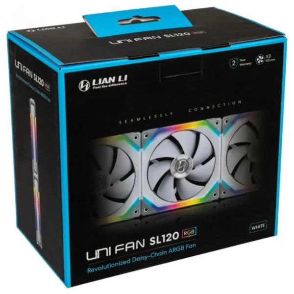 White IN120-3-WHITE-Lian Li Fan Triple Fan 120 Cooling Fan  مراوح تبريد ليان لي 3 مراوح