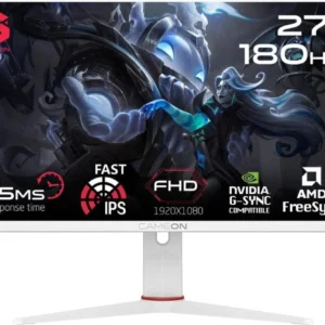 5247275275207 GOE27FUD180HZ-IPS-GameOn 27" 0.5MS 180HZ IPS G-Sync Free Sync White شاشة قيم اون احترافية