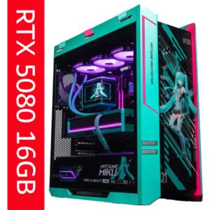 HATSU MIKE PC BUILD copy GAMING PC ASUS ROG Hatsune Miku Edition, Ryzen 9 9950X3D, 64GB DDR5, 2TB NVMe GEN 5, RTX 5080 16GB, 1200W PSU, Win 11 PRO تجميعة بي سي إصدار محدود هاتسو ميكو