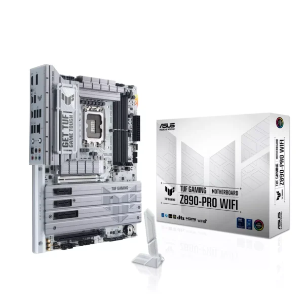 01-tuf-z890-pro-wifi-with-box-282886304-90mb1ir0-m0eay0-webp_1752139663 90MB1IR0-M0EAY0-ASUS TUF Gaming Z890-PRO WiFi Intel LGA1851 DDR5 ATX Motherboard لوحة أم أسوس تاف