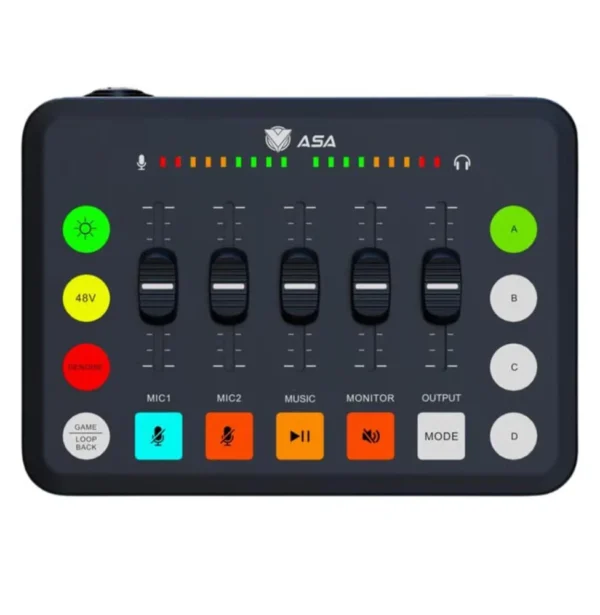 25745705775-ASA A99 Professional Audio Mixer for Streaming and Recording with 1-Year Warranty مكسر صوت