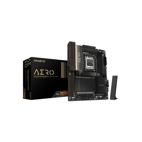 X870E AERO X DK WOOD-GIGABYTE X870E AERO X3D DARK WOOD AMD AM5 DDR5 ATX Motherboard مازر بورد جيجابايت