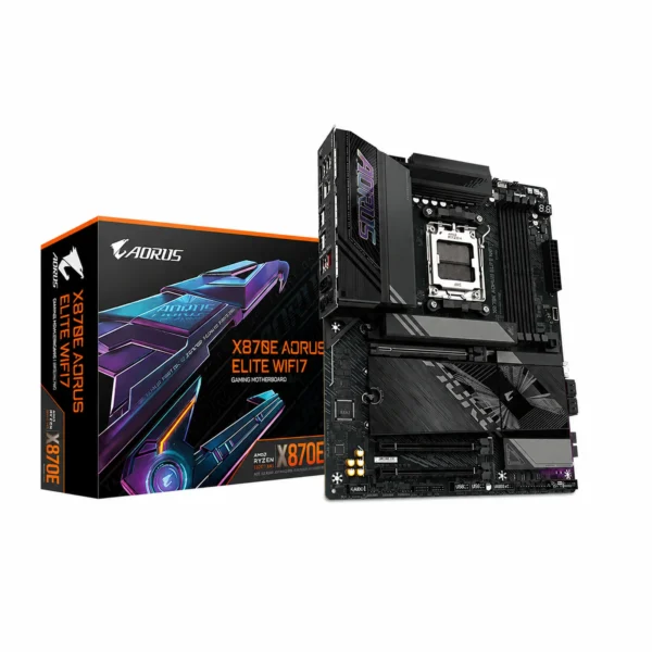 X870E A ELITE WIFI7-GIGABYTE X870E AORUS ELITE WIFI7 AMD AM5 DDR5 ATX Motherboard مازر بورد جيجابايت