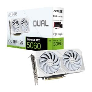 90YV0N15-M0NA00-ASUS Dual Nvidia GeForce RTX 5060 8GB (2XFAN) - GDDR7 White كرت شاشة
