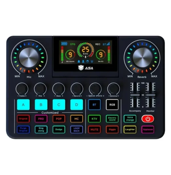 25745705776-ASA A15 RGB Audio Mixer with Built-in Display and 1-Year Warranty مكسر صوت