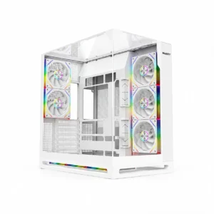 CASE-415-Majesty Falcon X White Mid-Tower ATX Gaming Case with 8 ARGB Fans كيس ماجستي