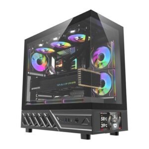 DS950V-DarkFlash DS950V 6-inch IPS LCD Black ATX Computer Case with 6 ARGB Fans كيس كمبيوتر