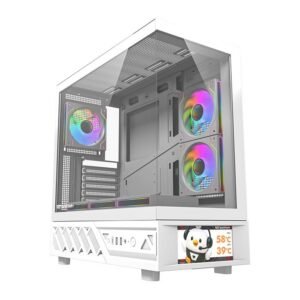DS950V-DarkFlash 6-inch IPS LCD white ATX Computer Case with 6 ARGB Fans كيس كمبيوتر