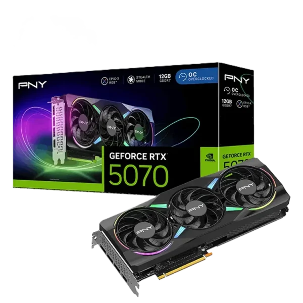 VCG507012TFXXPB1-O-PNY GeForce RTX™ 5070 12GB EPIC-X RGB™ Overclocked 3 Fan GPU كرت شاشة