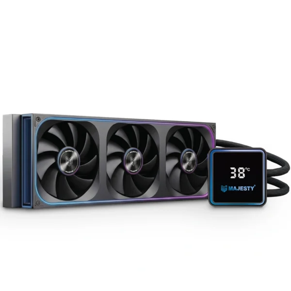 CLL-401-B-Majesty CLL-401 360mm ARGB Liquid CPU Cooler with 3.9-inch IPS LCD Black مبرد مائي ماجيستي