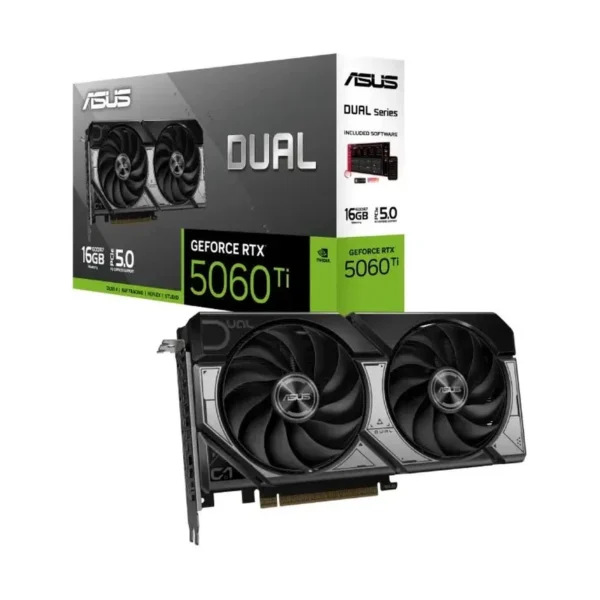83 90YV0MH0-M0NA00-ASUS Dual GeForce RTX 5060 Ti OC Edition 16GB GDDR7 Dual-Fan Graphics Card كرت شاشة أسوس