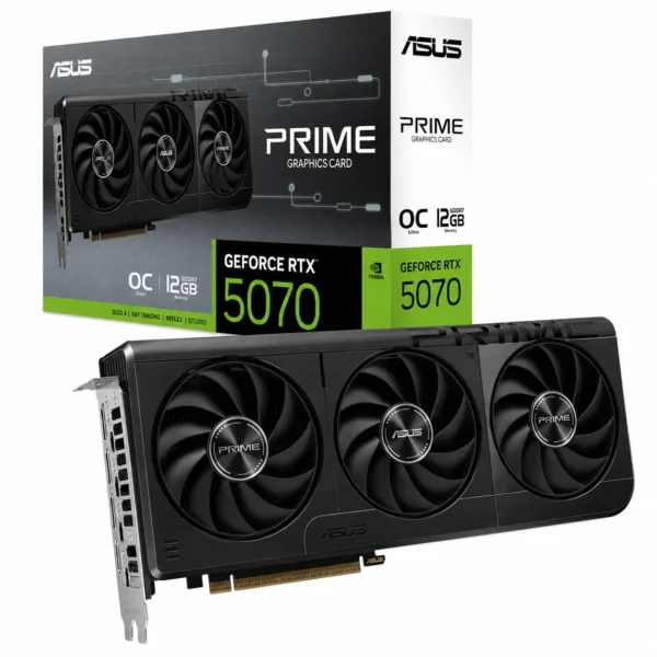 90YV0M10-M0NA00-ASUS PRIME GeForce RTX 5070 OC Edition 12GB GDDR7 Triple-Fan Graphics Card كرت شاشة أسوس
