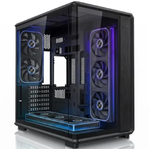 TITAN-8FAN-Majesty TITAN Mid Tower Gaming PC Case Black with 8 Pre-Installed ARGB Infinity Fans Tempered Glass ATX Support كيس ماجيستي أسود