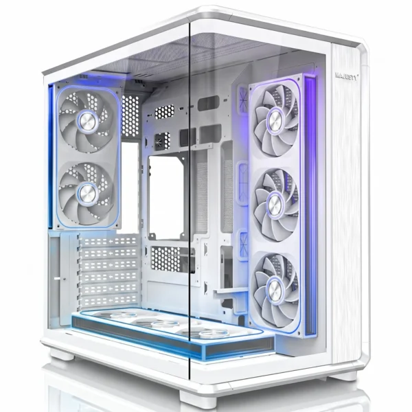 TITAN-8FAN-W-Majesty TITAN Mid Tower Gaming PC Case White with 8 Pre-Installed ARGB Infinity Fans Tempered Glass ATX Support كيس ماجيستي أبيض